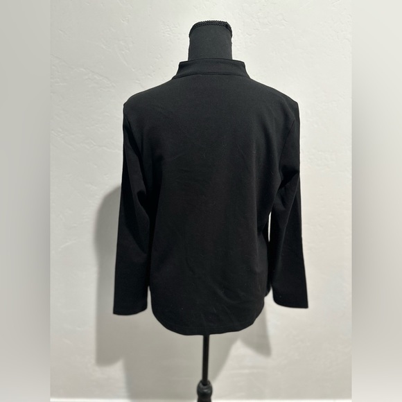 Weekends by chicos women’s sweater zip up black and gray size 1 md - Picture 3 of 8